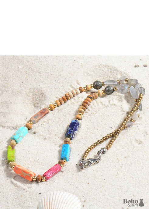 Boho Necklace, Labradorite Chokers Chakra